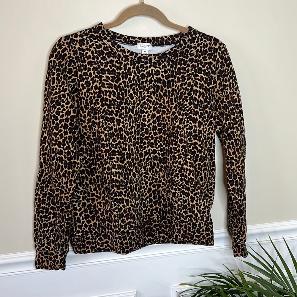 J. Crew leopard print sweatshirt Medium